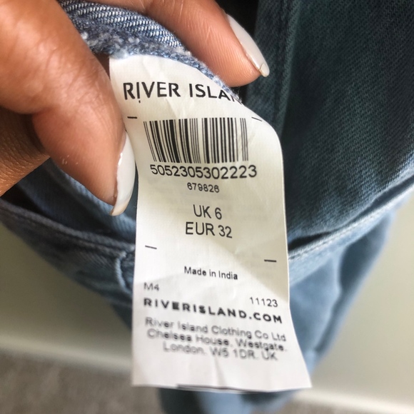 River Island Culotte Cropped Leg Jumpsuit | Blue - Picture 6 of 7